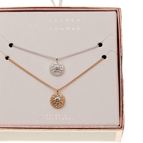 LC Lauren Conrad/Two tone Openwork Scalloped Disc